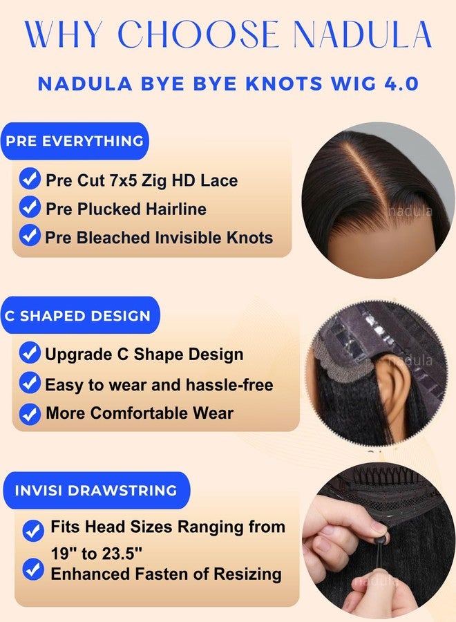 Nadula Glueless Bye Bye Knots Short Bob Drawstring Wig human Hair with Blow Out Bangs, Black to Chestnut Brown Ombre Pre Cut 7X5 HD Lace Front Wigs Pre Plucked Bleached Knots Ready to Wear 10inch - Image 4